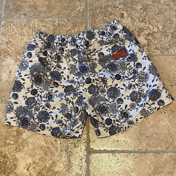 MAISON ARTICLE Men Navy & Beige Floral Print Shorts Size XL-Flawed - Picture 3 of 9
